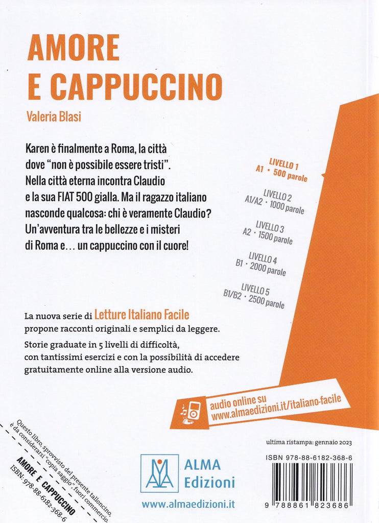 Amore e cappuccino + online audio. A1 - 9788861823686 - Bay Language Books