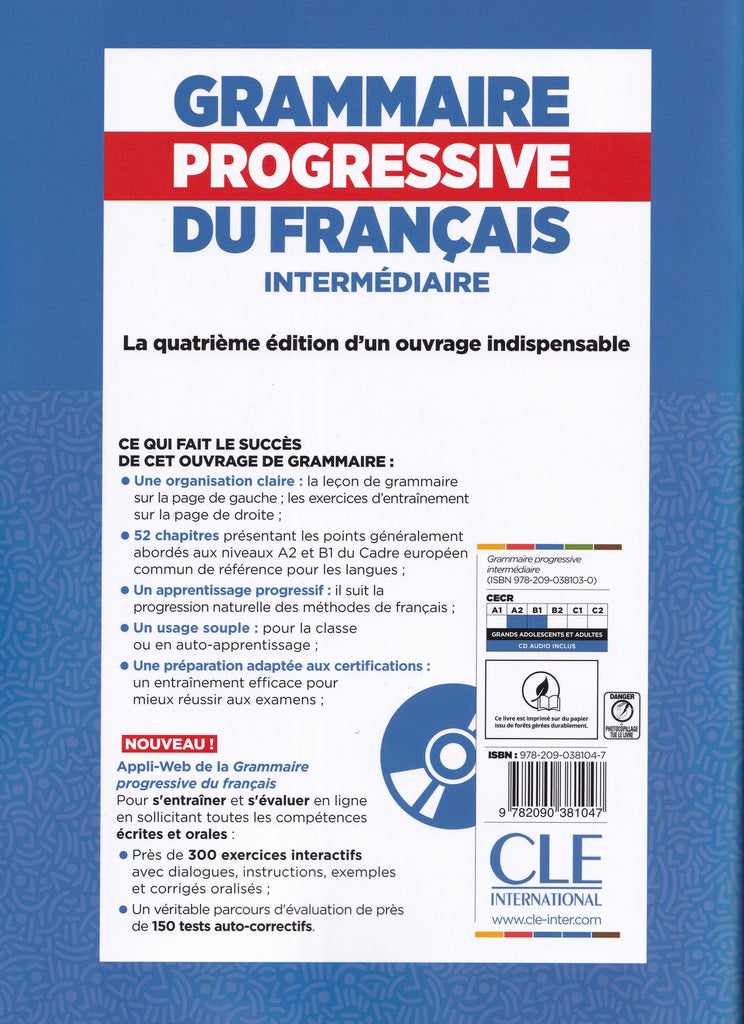 Grammaire Progressive Du Français Intermédiaire A2b1 9782090381047 Bay Language Books 5328