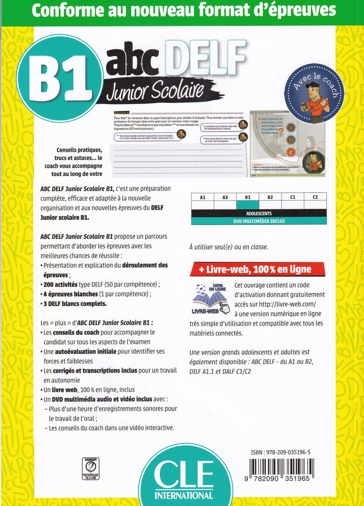 ABC DELF Junior Scolaire - Niveau B1 + DVD - 9782090351965 - Bay ...