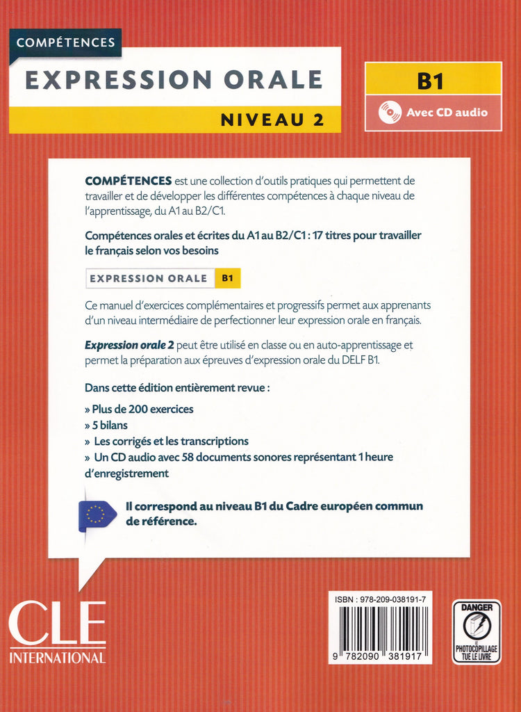 Competences: Expression Orale 2 - Niveau B1 + CD - 9782090381917 - Bay ...