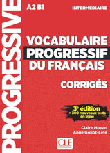 Vocabulaire progressif du français - 9782090380163 - front coverNiveau intermédiaire (A2/B1) - Corrigés - 3ème édition -  9782090380163 - front cover