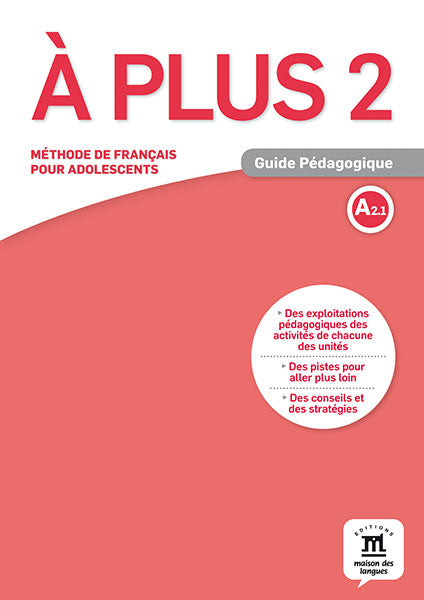 À plus 2 – Guide pédagogique (A2.1) - 9788416273188 - front cover