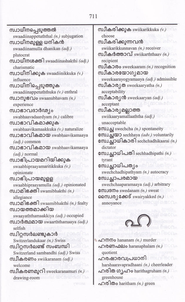 assignment malayalam dictionary