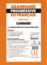 Grammaire progressive du français - Niveau débutant (A1) - Corrigés - 9782090381023 - back cover