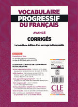 Vocabulaire progressif du français - Niveau avancé B2/C1 - Corrigés - 9782090382013 - back cover