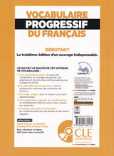 Vocabulaire progressif du français - Niveau débutant A1 + CD - 9782090380170 - back cover