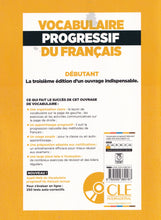 Vocabulaire progressif du français - 9782090380187 - front coverNiveau débutant (A1) - Corrigés - 9782090380187 - back cover