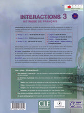 Interactions 3: Livre de l'élève - A2 + DVD - 9782090387032 - back cover