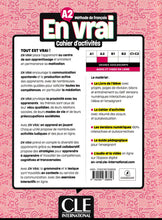 En vrai - Niveau A2 - Cahier d'activités + Audio - 9782090358858 - back cover