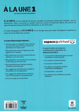 À la une 1 – Guide pédagogique (A1) - 9788417260880 - back cover