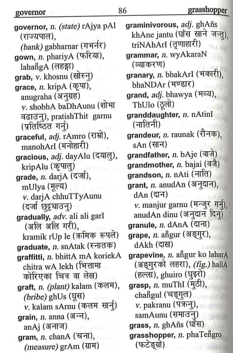 English to Nepali Dictionary - Meaning of Handbag in Nepali is : हैंडबैग,  हाते
